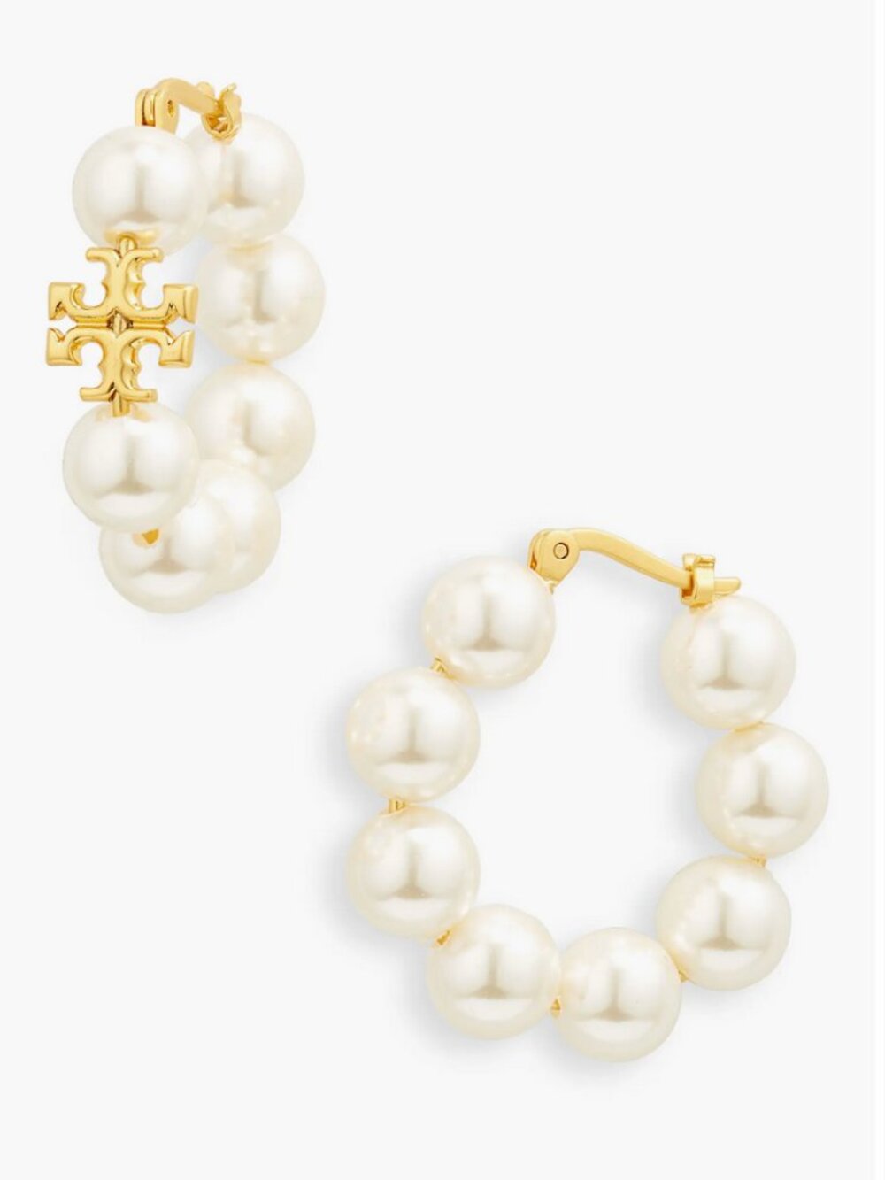 Tory Burch Kira Pearl Hoop Earrings
